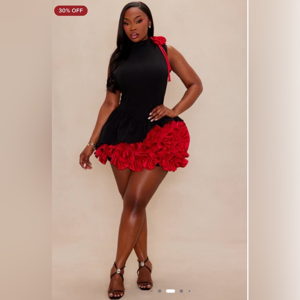 Fashion Nova Black and Red Mini Dress
